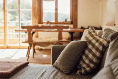 Ein Sitzbereich in der Unterkunft Ferienwohnung Schwarzenberg