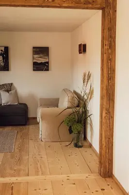 Ein Sitzbereich in der Unterkunft Ferienwohnung Schwarzenberg