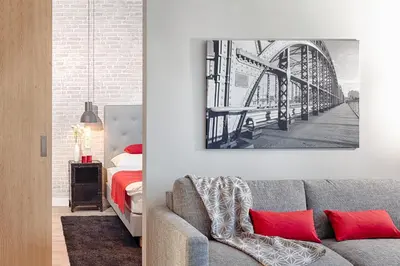 Ein Sitzbereich in der Unterkunft MLOFT Apartments München