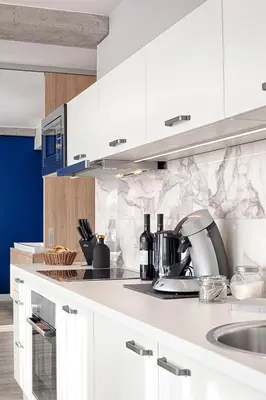 Küche/Küchenzeile in der Unterkunft MLOFT Apartments München
