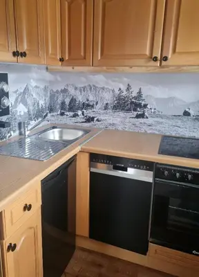 Küche/Küchenzeile in der Unterkunft Apartment Bergliebe