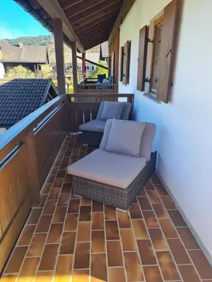 Ein Sitzbereich in der Unterkunft Apartment Bergliebe