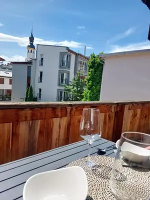 Ein Balkon oder eine Terrasse in der Unterkunft 30qm Studio Rosenheimer Innenstadt