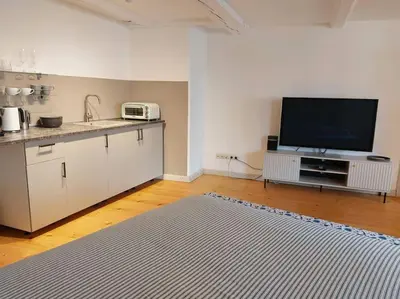 Küche/Küchenzeile in der Unterkunft 30qm Studio Rosenheimer Innenstadt