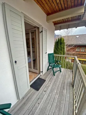 Ein Balkon oder eine Terrasse in der Unterkunft Alpspitzblick