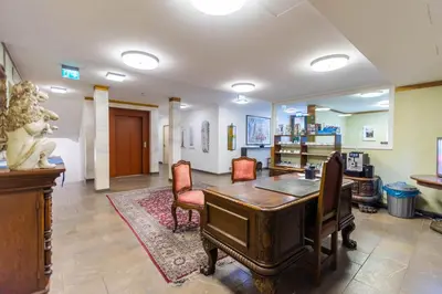 Ein Sitzbereich in der Unterkunft Hotel Freischütz