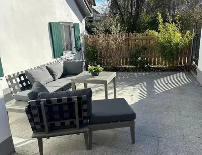 Ein Sitzbereich in der Unterkunft Fischerhaus Hermine