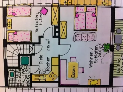 Grundriss der Unterkunft Holiday Apartment Lina
