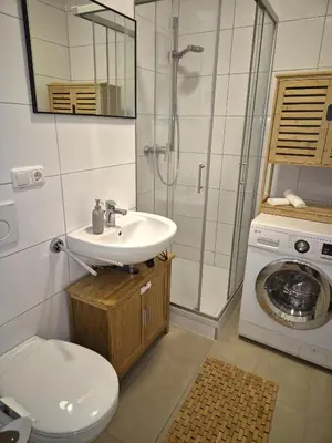 Ein Badezimmer in der Unterkunft Ferienwohnung Bobingen