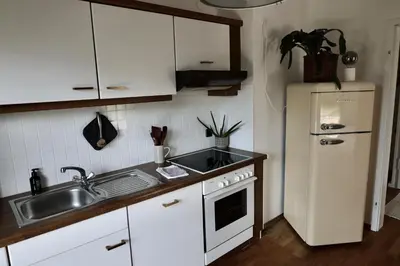 Küche/Küchenzeile in der Unterkunft Ferienhaus Flying Roots Wackersberg