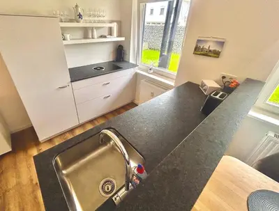 Küche/Küchenzeile in der Unterkunft Ferienwohnung 