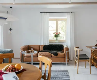 Ein Sitzbereich in der Unterkunft Haus Herzogstand - Ferienwohnungen in Kochel am See