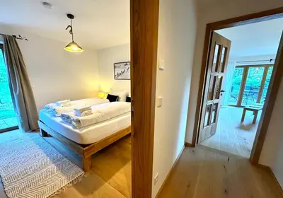 Ein Bett oder Betten in einem Zimmer der Unterkunft Ferienhaus 