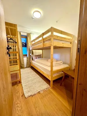 Ein Bett oder Betten in einem Zimmer der Unterkunft Ferienhaus 