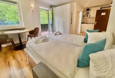 Ein Bett oder Betten in einem Zimmer der Unterkunft Ferienwohnung 