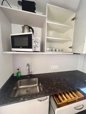 Küche/Küchenzeile in der Unterkunft Ferienwohnung 
