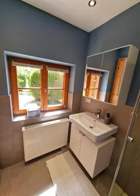 Ein Badezimmer in der Unterkunft Ferienwohnung Alpenglück