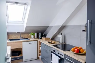 Küche/Küchenzeile in der Unterkunft UNiQE I 115qm I 3 Schlafzimmer I Nähe Messe