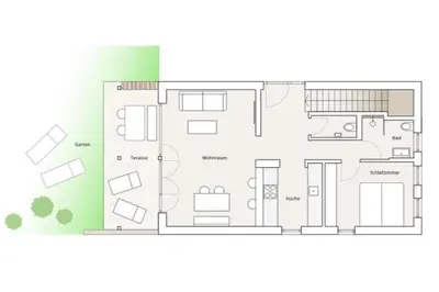 Grundriss der Unterkunft Ferienwohnung h9 Tal mit Sauna und Bergblick