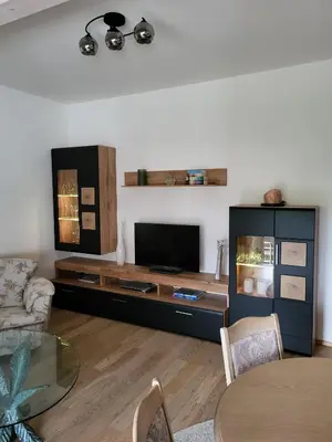 Ein Sitzbereich in der Unterkunft Ferienwohnung Neubauer