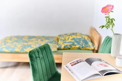 Ein Sitzbereich in der Unterkunft Schwanthaler Hof