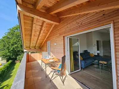 Ein Balkon oder eine Terrasse in der Unterkunft Ferienwohnungen Gottschlicht
