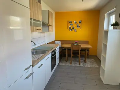 Küche/Küchenzeile in der Unterkunft Ferienhaus in der Schwaighofstrasse