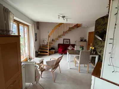 Ein Sitzbereich in der Unterkunft Ferienwohnung KampenWinkel
