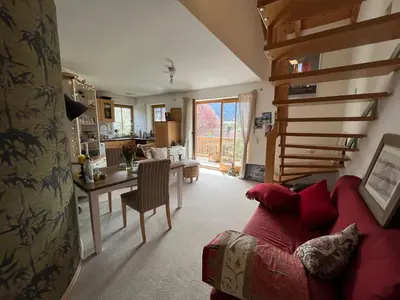 Ein Sitzbereich in der Unterkunft Ferienwohnung KampenWinkel