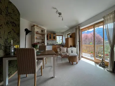 Ein Sitzbereich in der Unterkunft Ferienwohnung KampenWinkel