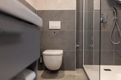 Ein Badezimmer in der Unterkunft Alpenherz