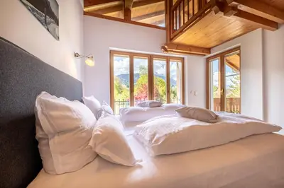 Ein Bett oder Betten in einem Zimmer der Unterkunft Haus am Leitenfeld
