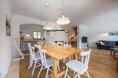 Ein Sitzbereich in der Unterkunft Haus am Leitenfeld