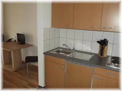 Küche/Küchenzeile in der Unterkunft Gästehaus Hubertus