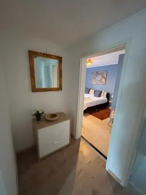 Ein Bett oder Betten in einem Zimmer der Unterkunft Ferienwohnung Lechfeld