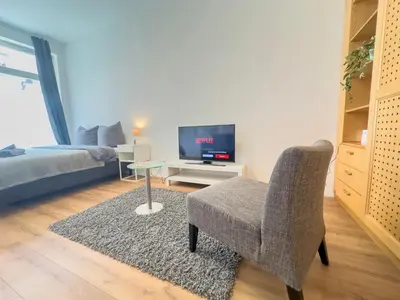 TV/Unterhaltungsangebot in der Unterkunft Moderne Wohnung im Zentrum der Altstadt - Altbau Flair, WLAN