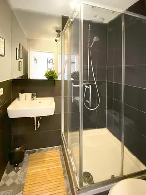 Ein Badezimmer in der Unterkunft Cozy apartment in city center