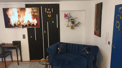 Ein Sitzbereich in der Unterkunft Stilvolles Appartement im Zentralen Schwabing - Univiertel Innenstadt