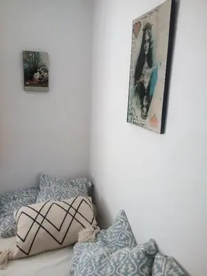 Ein Bett oder Betten in einem Zimmer der Unterkunft Ferienwohnung am Walnussbaum