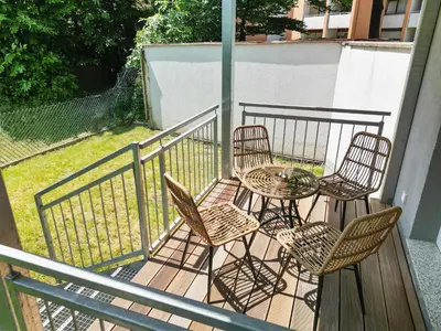 Ein Balkon oder eine Terrasse in der Unterkunft ma suite - High-quality new apartment Augsburg