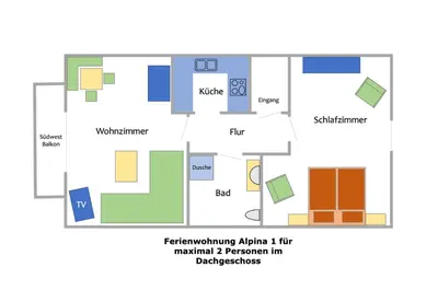 Grundriss der Unterkunft Ferienwohnung Alpina 1