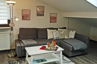 Ein Sitzbereich in der Unterkunft Gittis Ferienwohnung