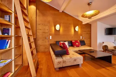 Ein Sitzbereich in der Unterkunft Panorama-Chalet Ernst Baier