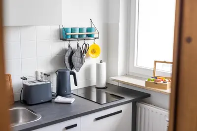 Küche/Küchenzeile in der Unterkunft Sonniges City-Apartment mit Südbalkon und Parklatz