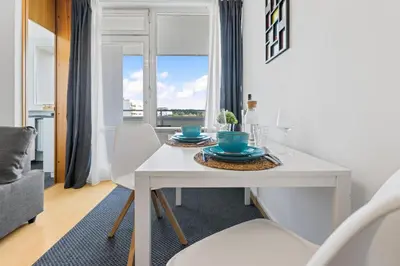 Ein Sitzbereich in der Unterkunft Sonniges City-Apartment mit Südbalkon und Parklatz