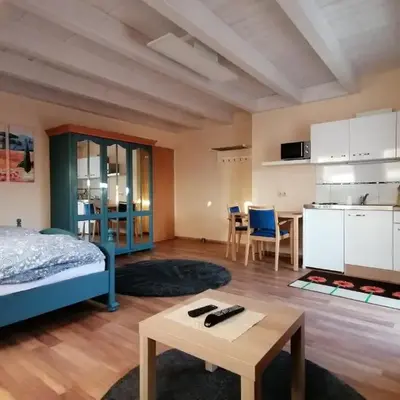 Großzügiges Wohnstudio mit Balkon und Badbenutzung