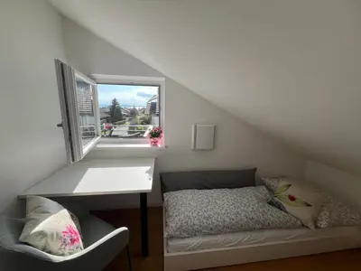 Ein Sitzbereich in der Unterkunft Eichenhöfe