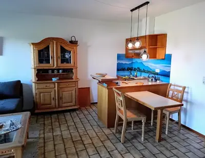 Küche/Küchenzeile in der Unterkunft Ferienwohnung EG mit Bergblick