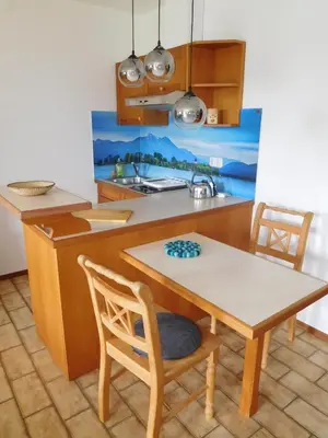 Küche/Küchenzeile in der Unterkunft Ferienwohnung EG mit Bergblick