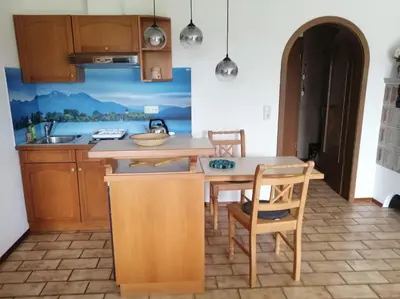 Küche/Küchenzeile in der Unterkunft Ferienwohnung EG mit Bergblick